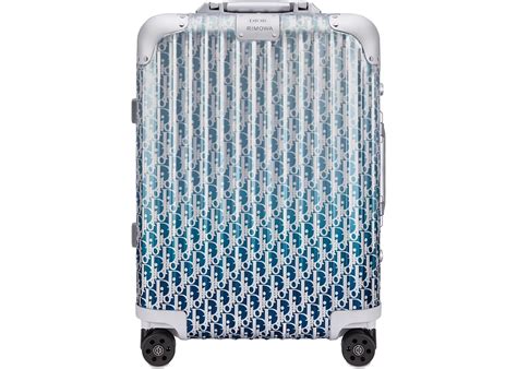 dior x rimowa 4-wheel cabin suitcase aluminium dior oblique|Dior cabin suitcase.